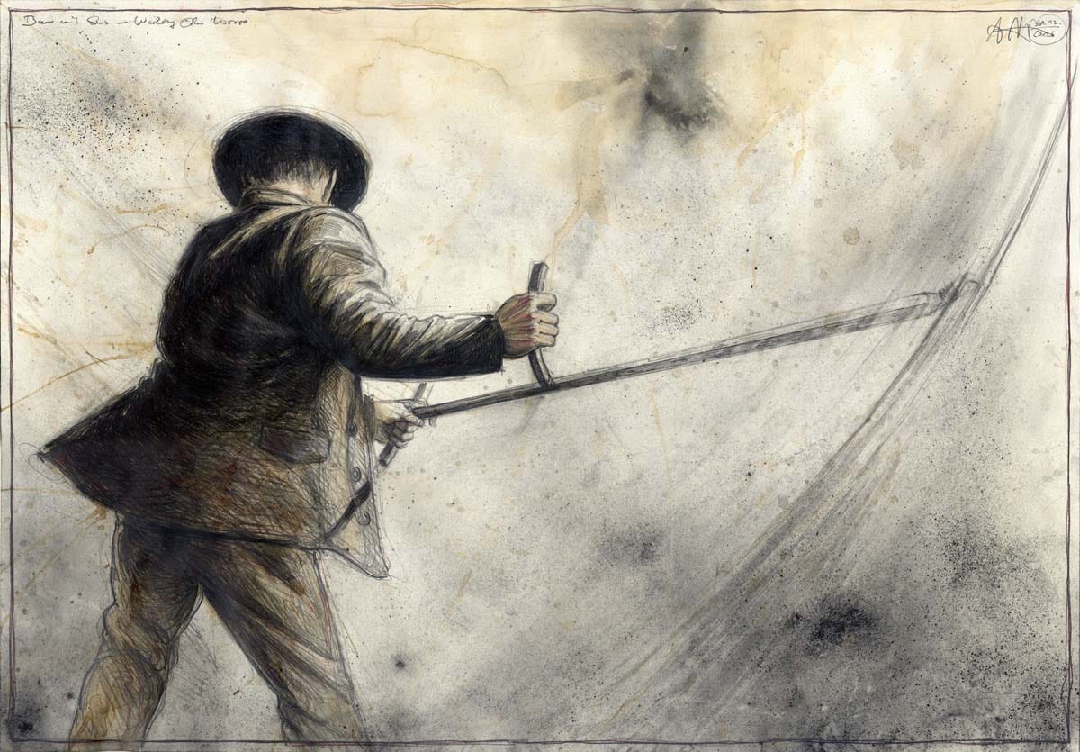 Bauer mit Sense Bauer mit Sense