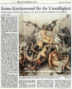 Keine Kirchenwand für die Unmäßigkeit